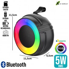 Caixa de Som Bluetooth 5W RGB ZQS-1203 X-Cell - Preta